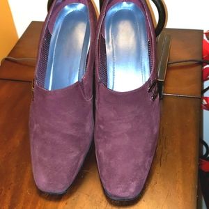 Karen Scott Riley Soft Step Wine Suede Shoes Sz-9.5M